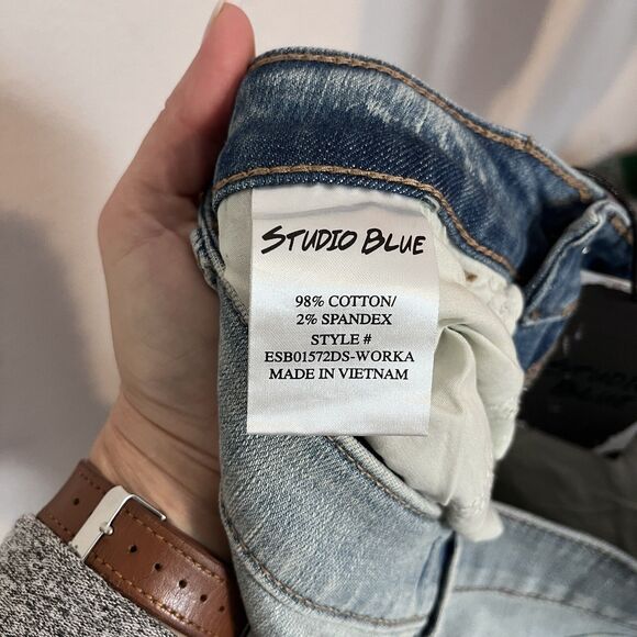 NWT Stitch Fix Studio Blue Raya Mid Rise Cigarette Straight Leg Jeans Women 27 - Picture 4 of 9